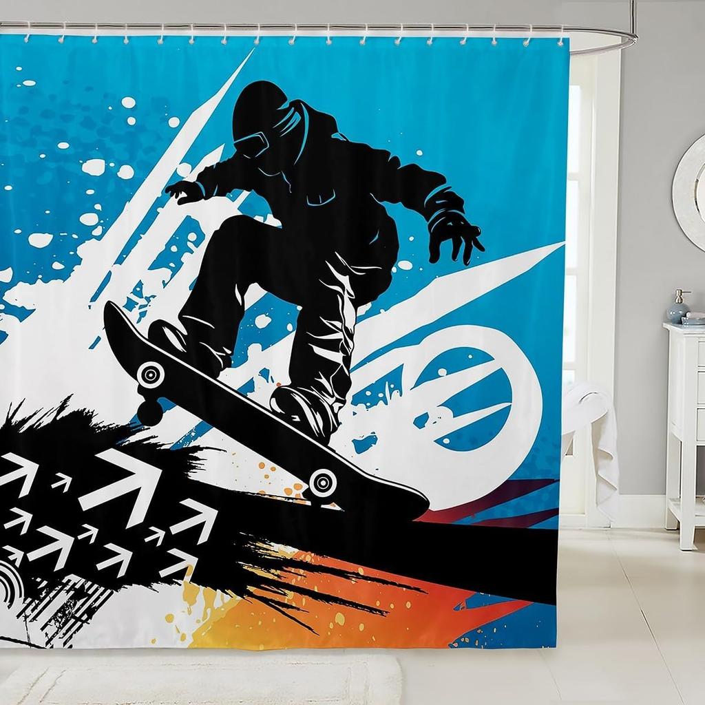 Kids Dog Shower Curtain Puppy Cat Kitten Pattern Bathroom Shower Curtain Set for Boys Teens 3D Pet Animal Bath Curtain Cute