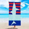 1pc Striped Ocean Element Printed Ultra-fine Fiber Beach Towel, Beach Swimming Quick Drying Absorbent Beach Towel