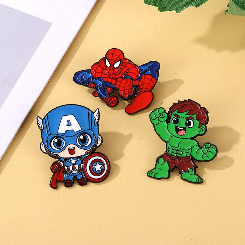 Cartoon adorable Square Trousers Enamel Lapel Pins Cartoon Character Collectible Badges Adorable Children's Present Jewelry designed for Backpacks