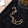 Zinc Zinc Alloy Soild Color Snake Ear Hook Women Clip  Earrings Irregular Earrings Korean Style Jewelry
