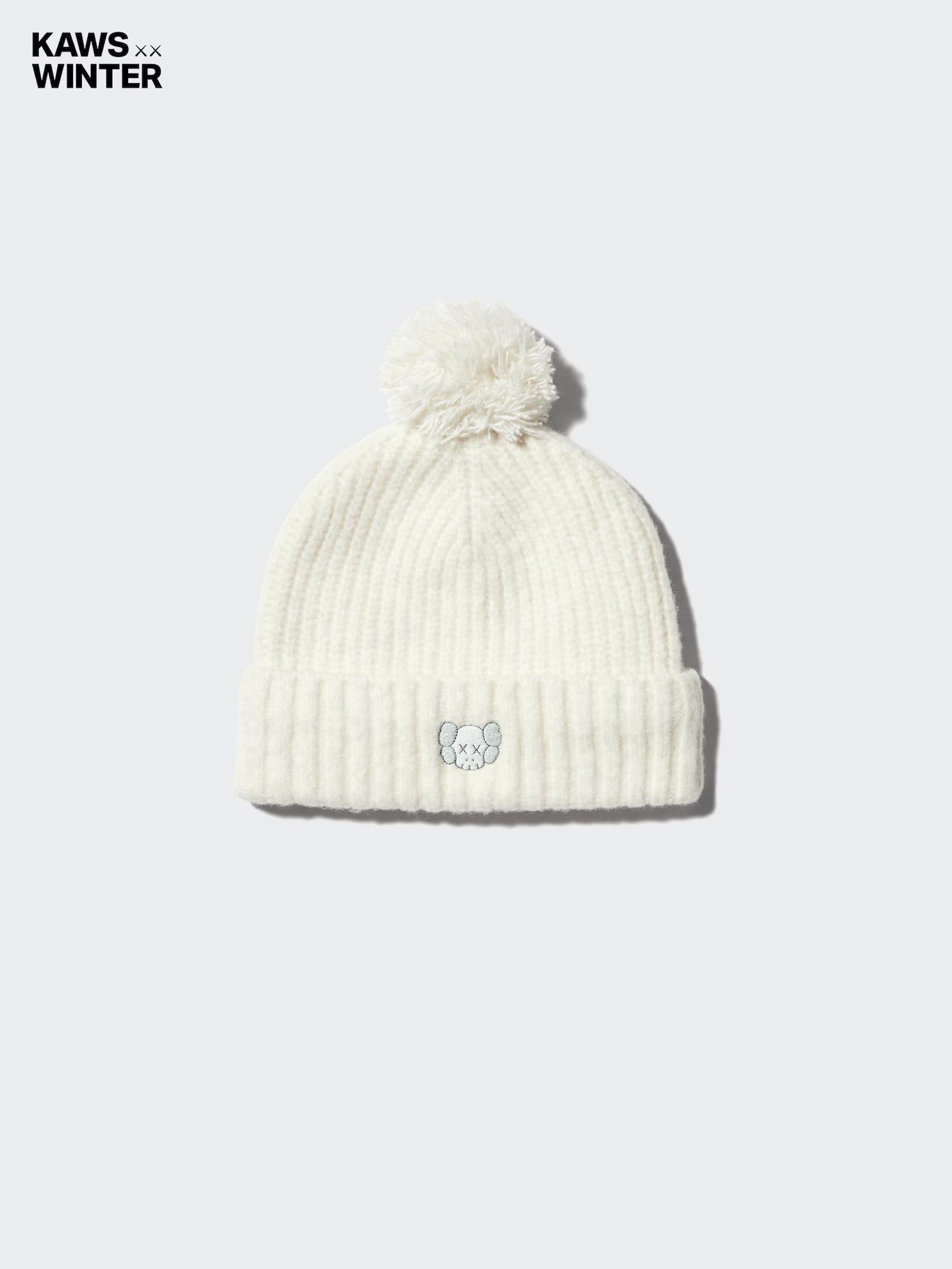 Uniqlo Детская шапка-бини Kaws Heattech Supleyan 01 OFF WHITE/KIDS M
