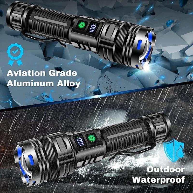 Powerful Spotlight Long Range LED Flashlight Type-C Charging Output Zoom Aluminum Alloy LED Torch For Camping hunting Lamp