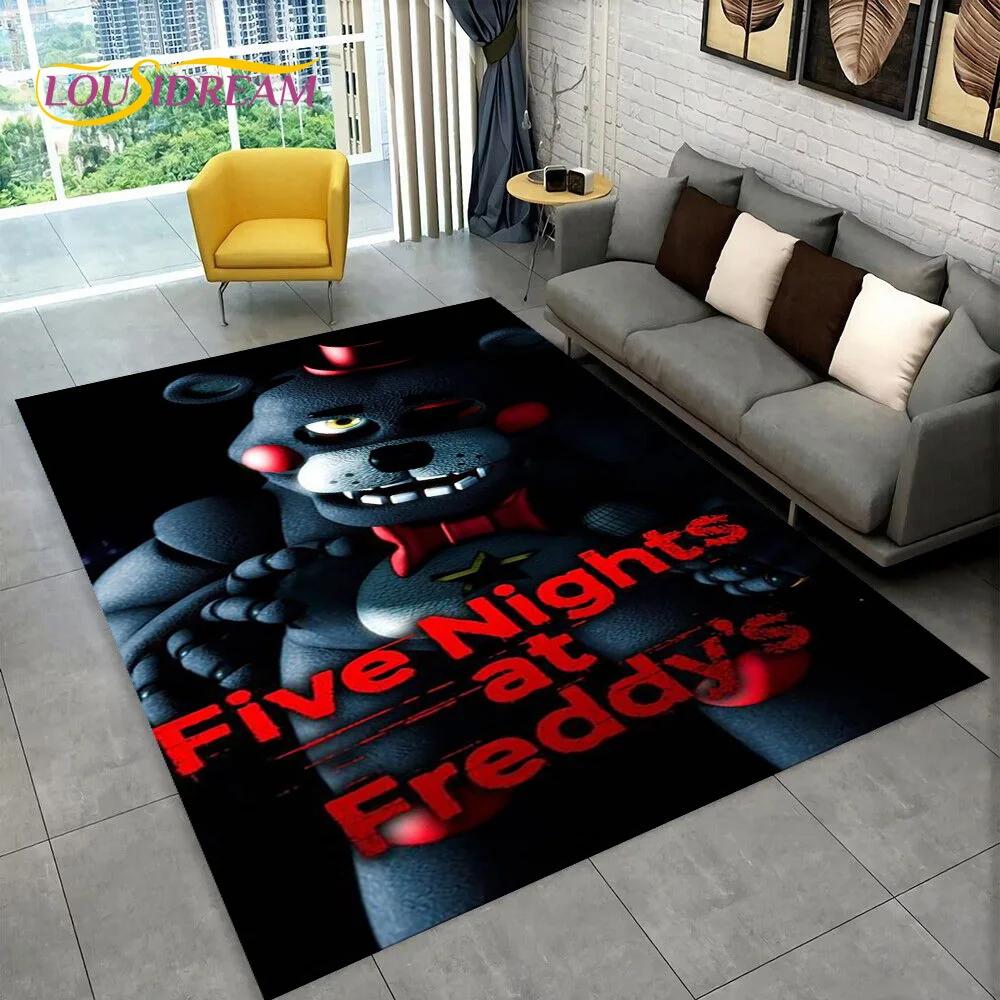 Horror Game FNAF Freddy Film Teppich Teppich für Zuhause Wohnzimmer Schlafzimmer Sofa Fußmatte Dekoration, Kinder Spielzimmer Teppich Rutschfeste Bodenmatte