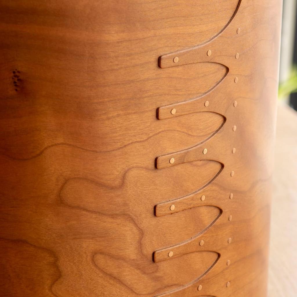 AXCIS Shaker Shaker Trash Can with Natural Wood Storage Handmade Dustbin, Box, Lid, Box,