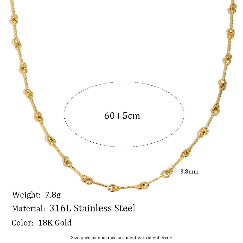 MamacitaSlay 316L Stainless Steel Geometric Necklace Waterproof 18K Gold Plated Jewelry Women's Creative Minimalist Necklace