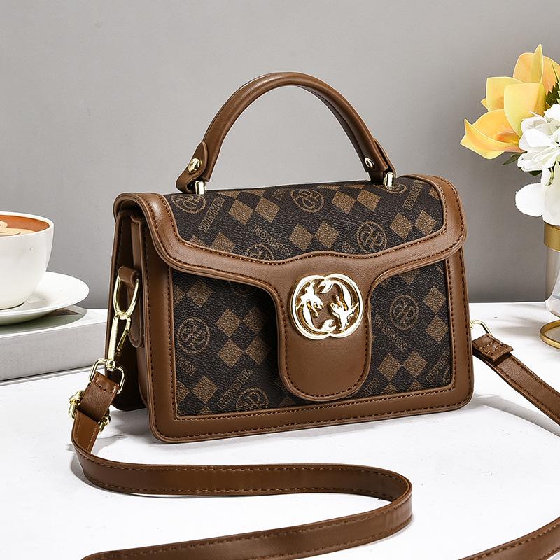 Bag messenger bag women's 2025 new retro flower portable shoulder bag fashionable versatile women's small square bag women's bag