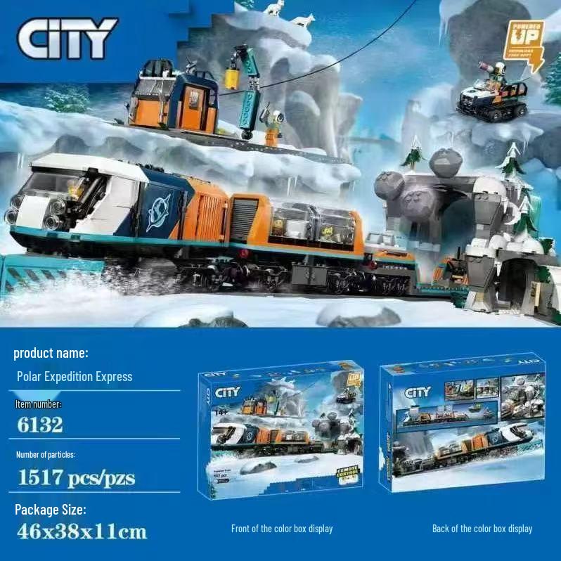 LEGO-Compatible Floating Ocean Polar Ship Assembly Toy for Kids' Birthdays