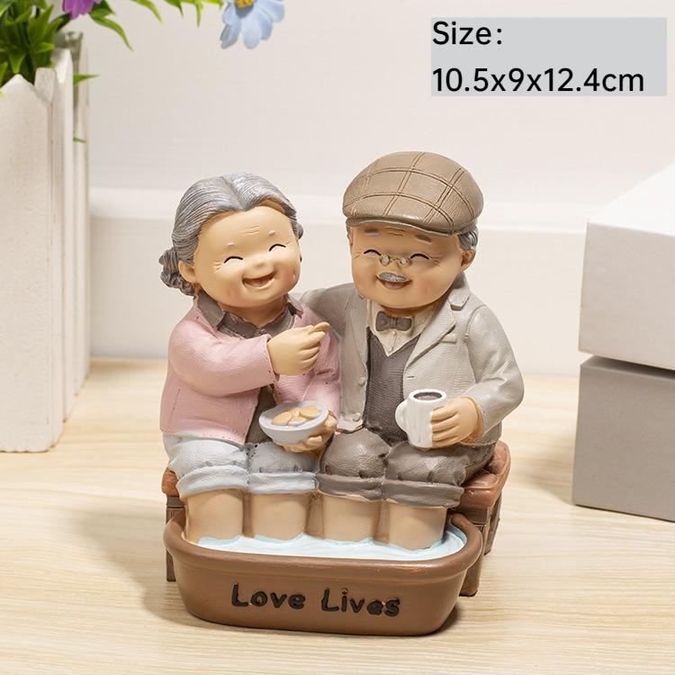 Love Accompanies Elderly People Wedding Anniversary Decorations Valentine's Day Gifts for Couples Creative Gifts Desktop Decor