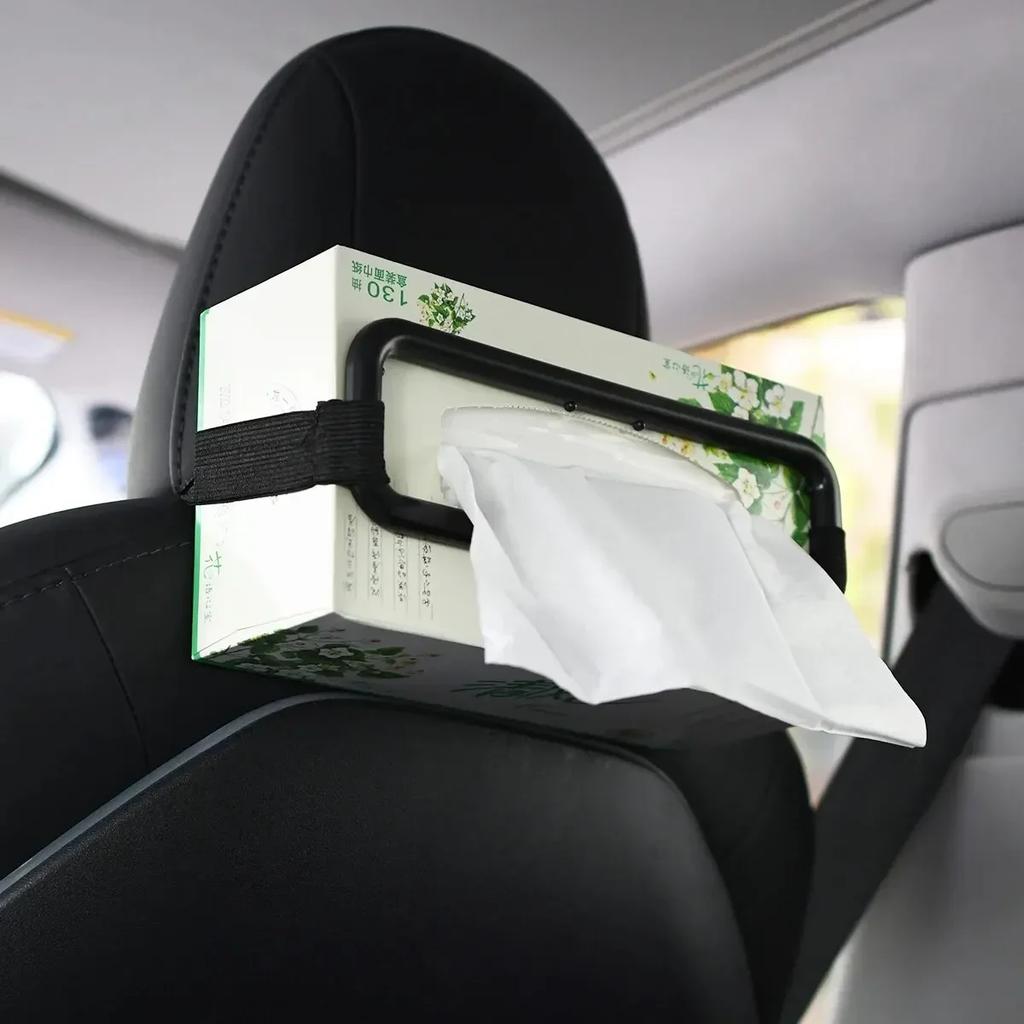 Universal Car Tissue Holder - Elastic Sun Visor Clip & Seat Back Organizer for Napkins & Paper Covers