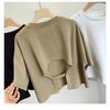 Backless Short T-shirt for Women Sweet and Spicy Korean Style Summer New Round Neck Loose Short-sleeved Top