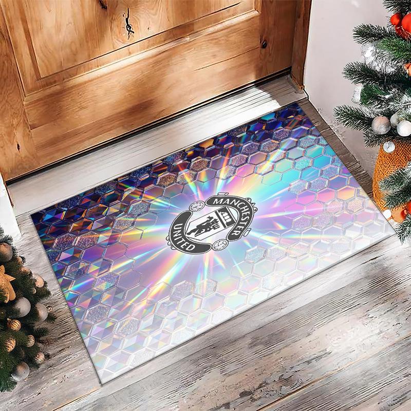 Tappeto in Flanella Stampato Manchester United Antiscivolo Morbido Poliestere Tappeto per Pavimento Tappetino Decorativo per Interni per Camera da Letto Soggiorno Divano