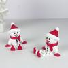 Christmas Snowman Figurine 3D Printed Sitting Snowman Ornament with Movable Joints for Winter