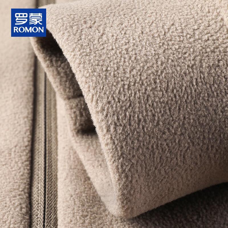 Romon Men's Fleece Lined Stand Collar Cardigan Jacket