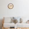 Formia Wood Grain Modern Nighttime Second Hand Stop Interior Clock Radio-Controlled Clock, Silent, Finish, 30.9cm Diameter, Brown, Scandinavian/Cafe