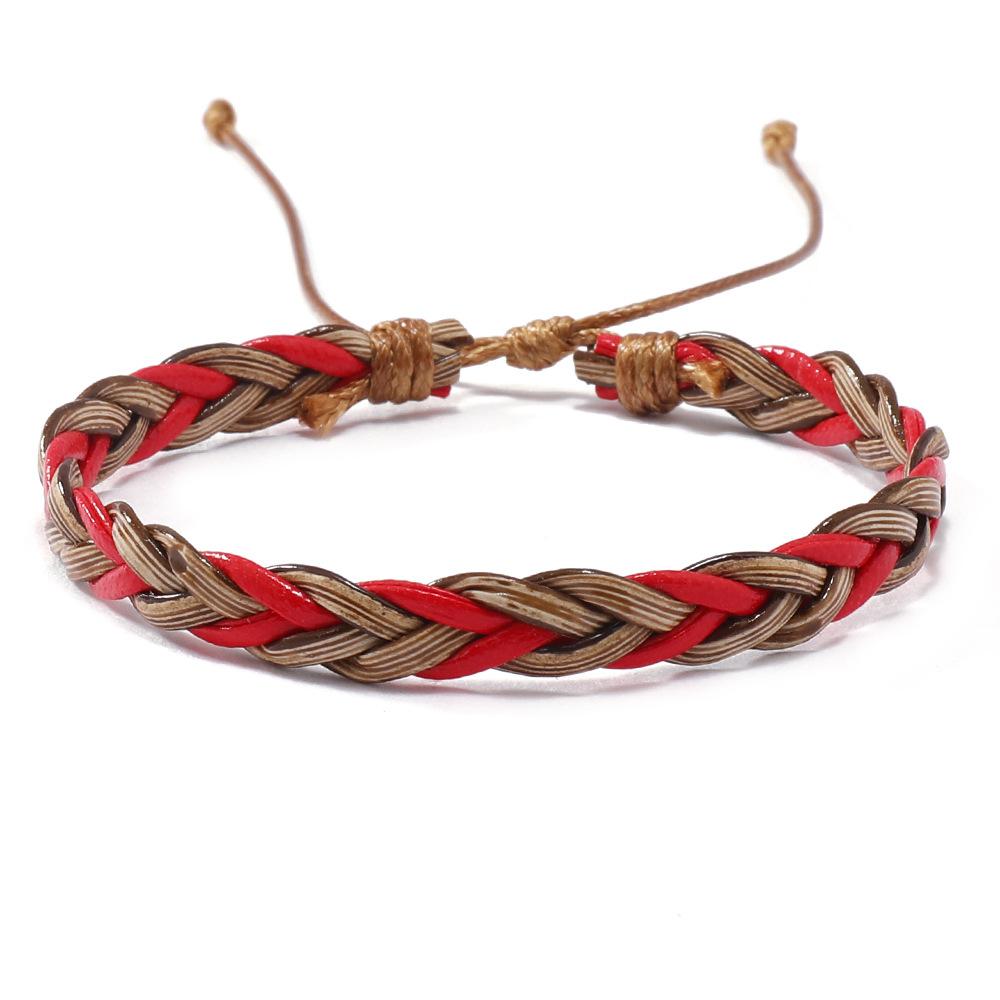 

Бохо Шик Плетеный вручную браслет из искусственной кожи Ретро Женский Рождественское украшение Подарок StyleD