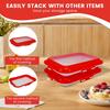 2Pcs Food Preservation Trays, Food Storage Container with Reversible Stretch Lid, Vacuum Food Storage Trays, Stackable Food Fresh Storage Tray,