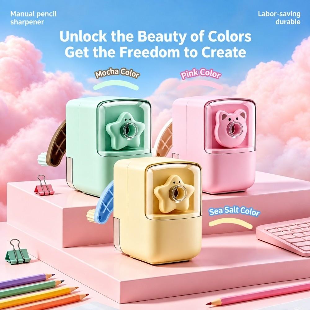 Auto Feed Pencil Sharpener Manual Pencil Cutter Cute Hand Crank Pencil Sharpener  Students