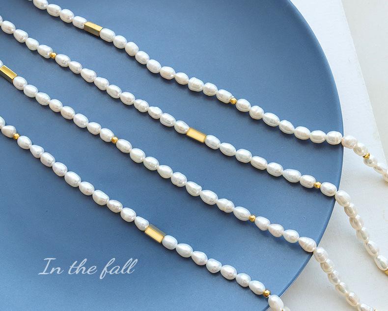 Elegant 18K Gold-Plated Freshwater Pearl & Titanium Steel Necklace