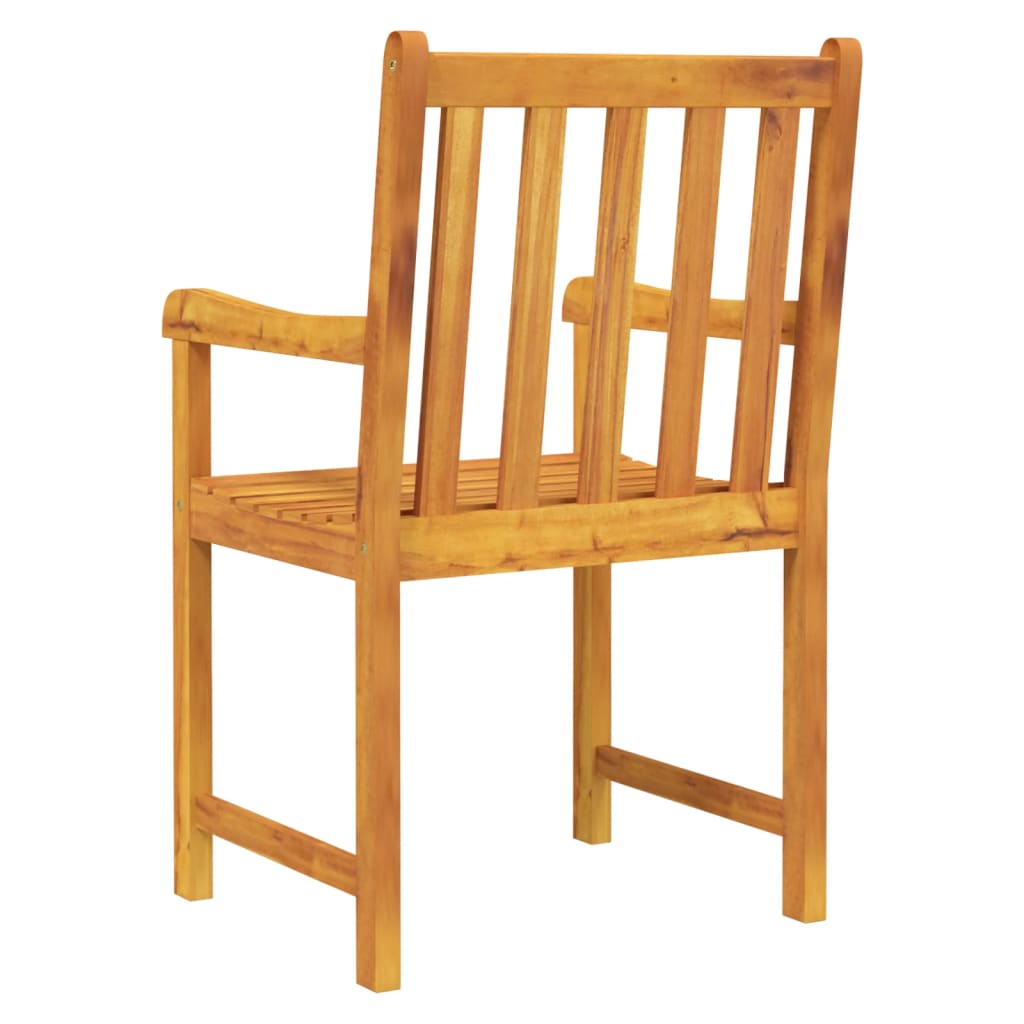 Garden Chairs 2 Pcs Natural Solid Acacia Wood