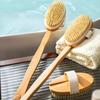 Natural Bristles Detachable Long Handle Back Exfoliating Dry Body Massage Summer Bath Brush Exfoliating Sponge Body Scrubber
