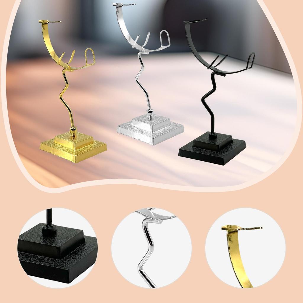Sleek Metal Rock Display Easel Holder Base for Natural Stone Crystal Photography Home Classroom