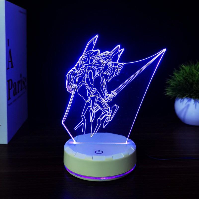 Lumină de noapte LED Neon Genesis Evangelion: Figura colorată din acrilic 3D cu telecomandă la atingere