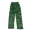 Pantaloni casual largi pentru femei cu imprimeu de Crăciun