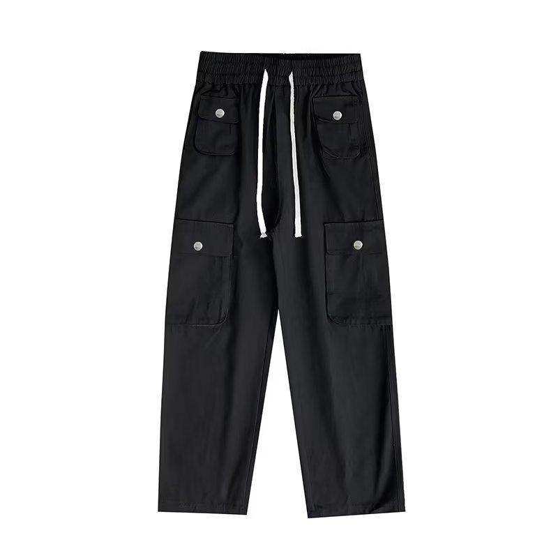 Overalls Men's Autumn New High Street Ins Tide Brand Loose Cotton Casual Pants Student Multi-Pocket Straight Pants