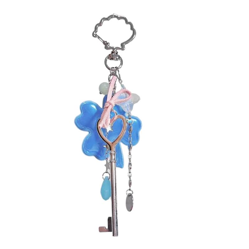

Stylish Four Leaf Clovers & Musical Note Charm Keychain for Keys Bags or Backpacks Sturdy Alloy Resin Accessory 1