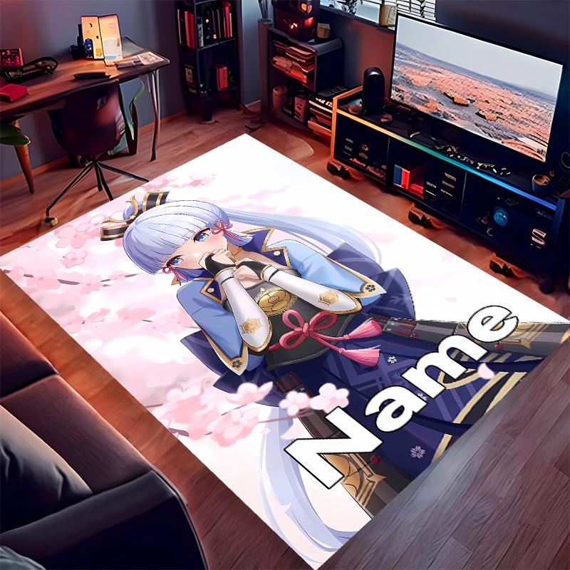 Custom personalization Genshin Impact Ayaka Kamisato Print Area Rug - Soft, Washable Non-Slip Indoor Mat,Living Room,Home&Office Decorative Rug