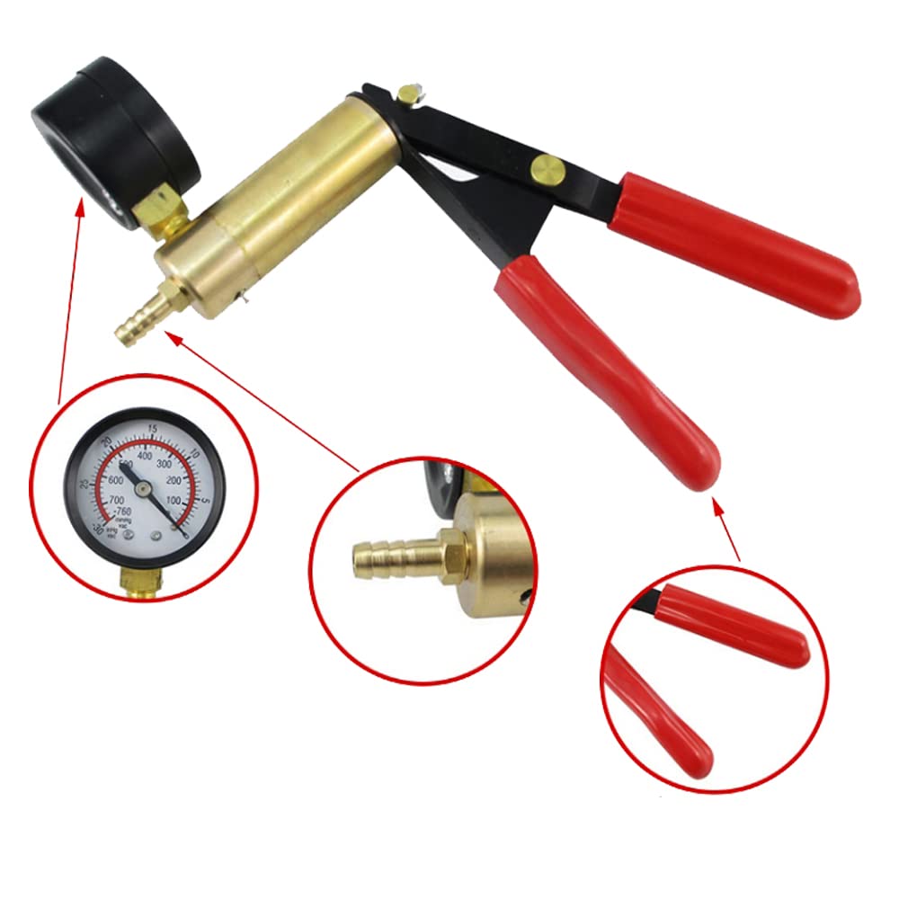 17-Piece Manual Vacuum Pump Set, Brake Fluid Change, Bleeder Tool, Vacuum Pistol Pump Tester Kit