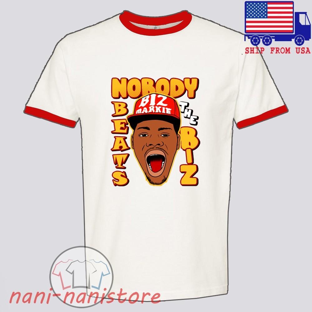 Biz Markie Nobody Beats The Biz Men#039;s Ringer Red Size S3XL Unisex T-Shirt S