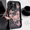 Black Butterfly Silicone Phone Case For iPhone 11 13 14 12 15 17 16 Pro Max XR XS Candy Color Soft Cover