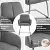 Dining Chair, Set of 2, Armchair, Modern, Minimalist Casual Chair, Living Room-Bedroom Chair with Curved Steel Feet, Grey [OLD SKU:WF310649AAG]