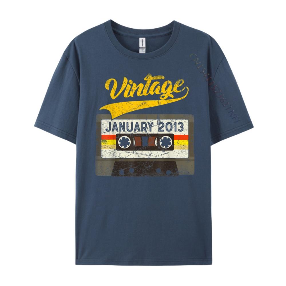 

January 2013 7th Birthday Cassette Wholesale Tshirts 100 Pcs Vintage T Shirts Fashionable and Trendy Custom Tshirts Leisure 4XL
