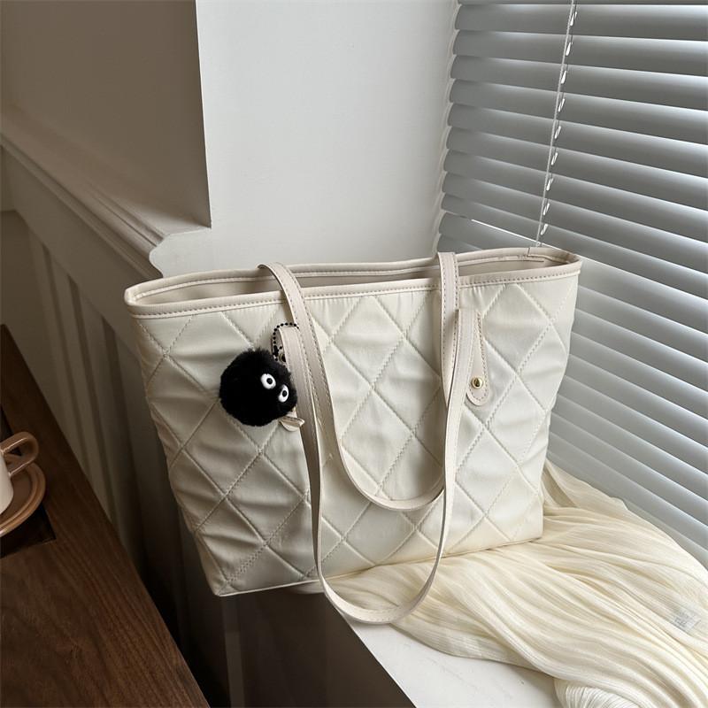Spacious Nylon Quilted Tote Bucket Bag For Women Stylish 2024 Commuter And Casual Use
