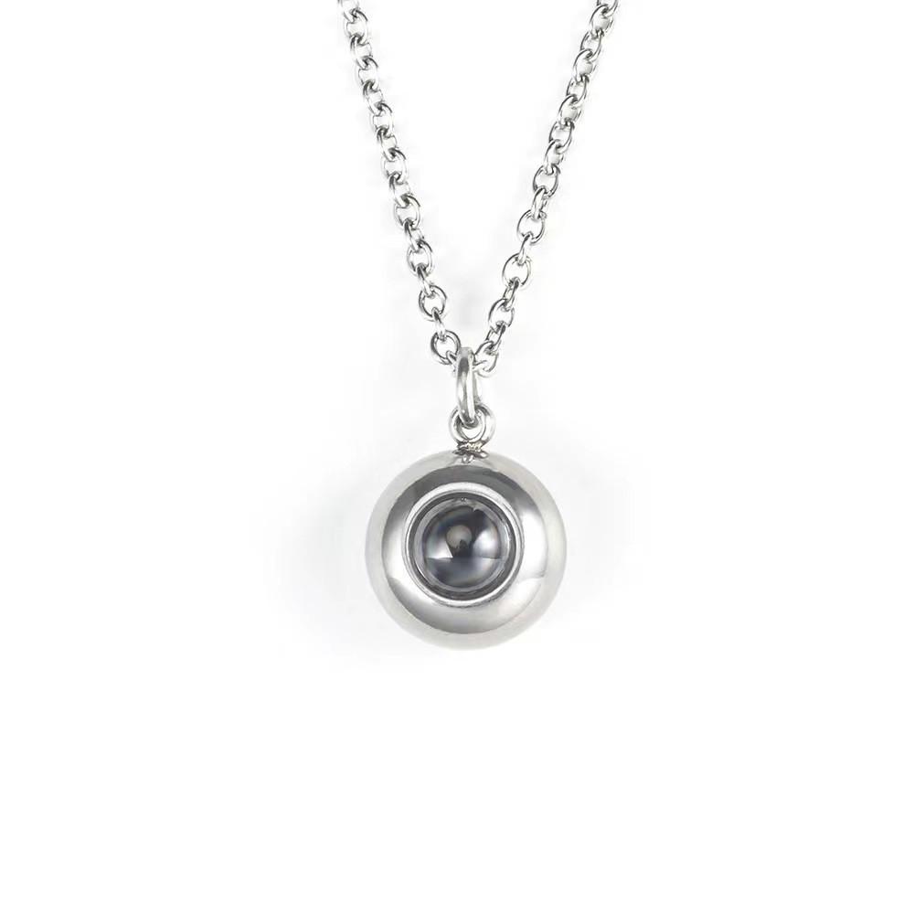 Multilingual 'I Love You' Projection Necklace with Cat's Eye Stone – Perfect Holiday Gift for Her