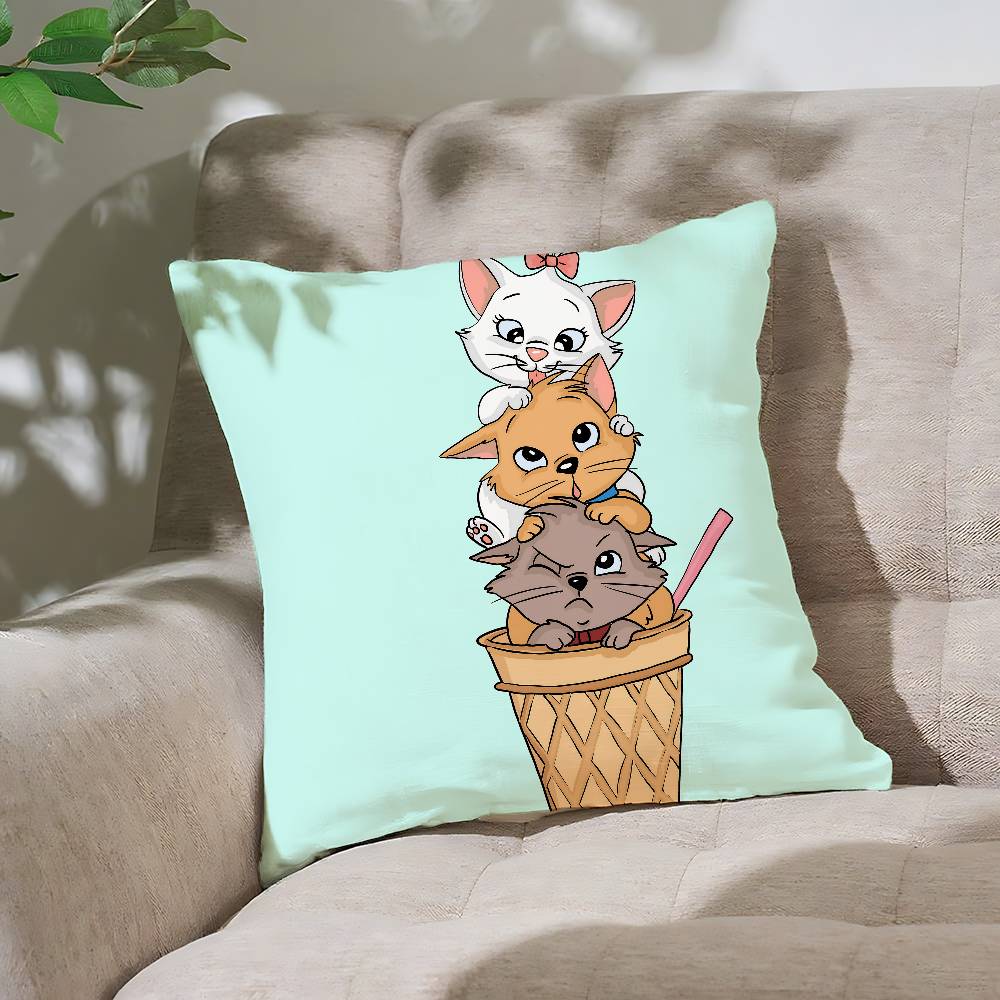 Cute TThe AAristoCatseS Throw Pillow Covers Pattern Cushion Cover Suitable For Sofa Bedroom Car Pillow Cover