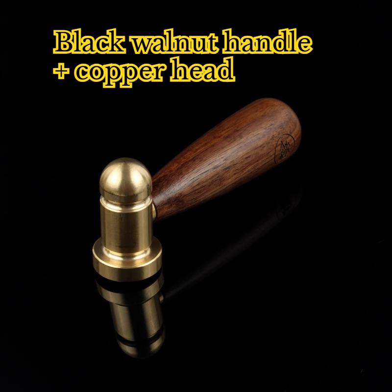 Black Peach Wood Brass Small Fat Hammer Round Head Small Hammer Copper DIY Mini Household High-quality Receiving Tool Hammer
