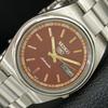 GENUINE VINTAGE SEIKO 5 AUTOMATIC 7019A JAPAN MENS BROWN DIAL WATCH A709179-1