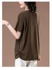 Women's Plus Size Loose Fit Solid Color Short Sleeve Summer Tee