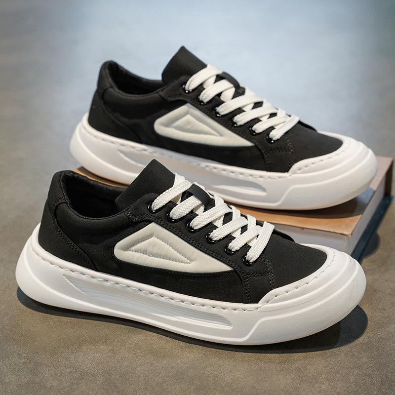 Men's Shoes Breathable Canvas Shoes 2025 Summer New Low-top Sports and Leisure Shoes Men's Soft-soled Versatile Thick Baseplate Shoes
