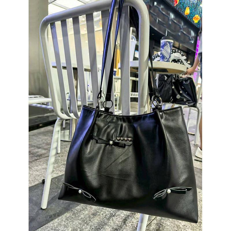 

Повседневная женская сумка для поездок на работу, дофаминовая одноплечевая сумка большой вместимости, модная сумка-тоут чёрный