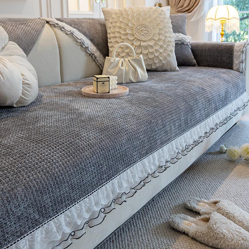 High-End Sofa Cushion Autumn and Winter Chenille Non-Slip Leather Cover Cover Cloth Cushion Four Seasons Universal
