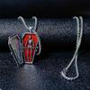 Vintage Halloween Openable Coffin Skeleton Skull Pendant Necklace Stainless Steel Chain Choker Gothic Punk Jewelry For Women Men