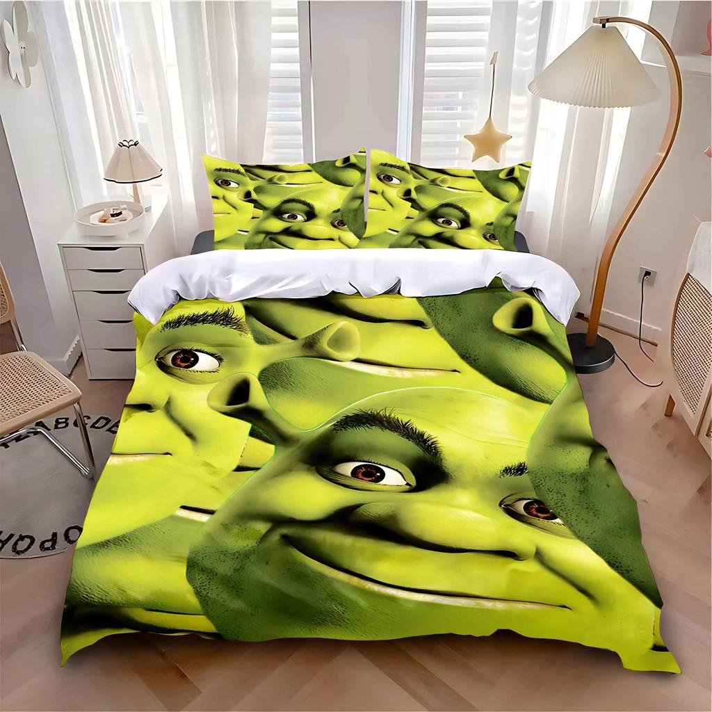 Cartoon Fantasy Movie Funny ShrekS Duvet Cover Pillowcase Bedding Set Adult Boy Girl Bedroom Decoration Gift Single Double Size