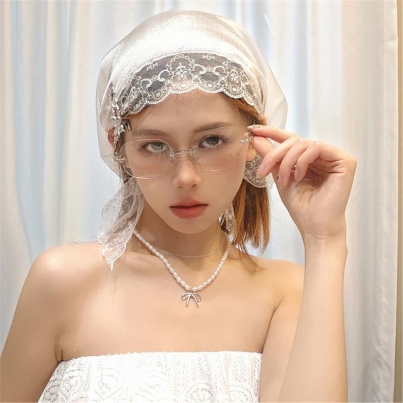 Classical Lace Headscarf Multiuse Triangular Design Headwrap for Women Fashion Enthusiasts and Various Occasion Outfit