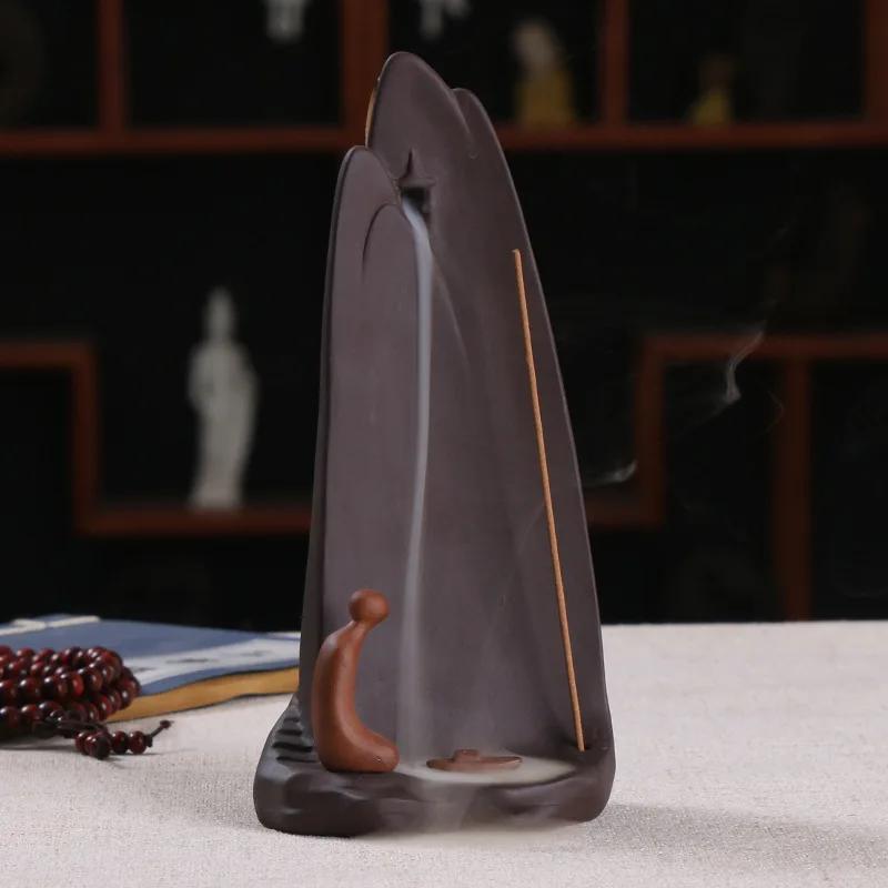 FY Lover Sledujte Kadidelnice Bacflow Fialový Písek Držák na Tyčinkové Kadidlo Vodopád Kouře Zenová Dekorace pro Domov