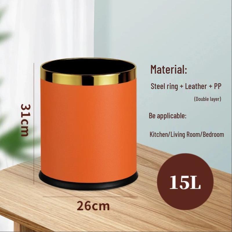 Yu Zhu Xun Stylish 15L Double-Layer Trash Can