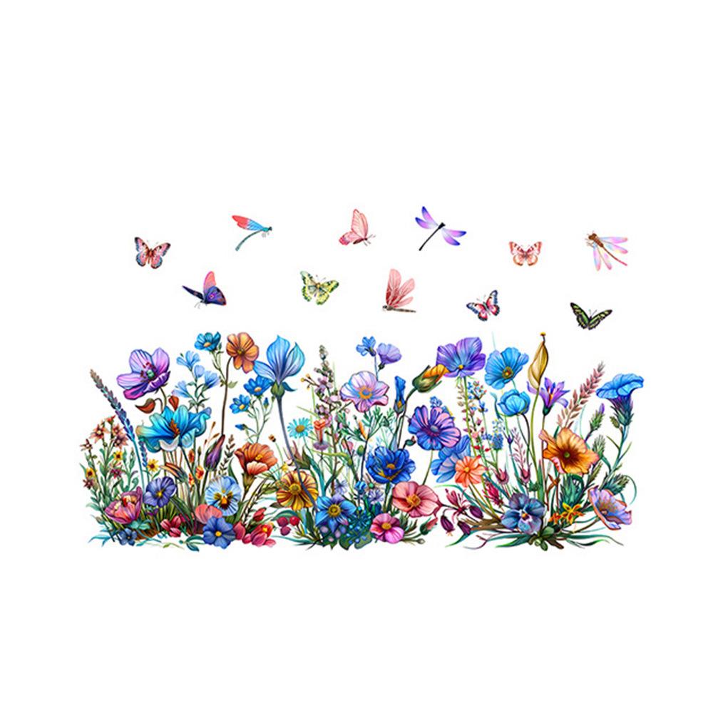 Colorful Floral & Butterfly Wall Stickers for Living Room, Bedroom, or Window